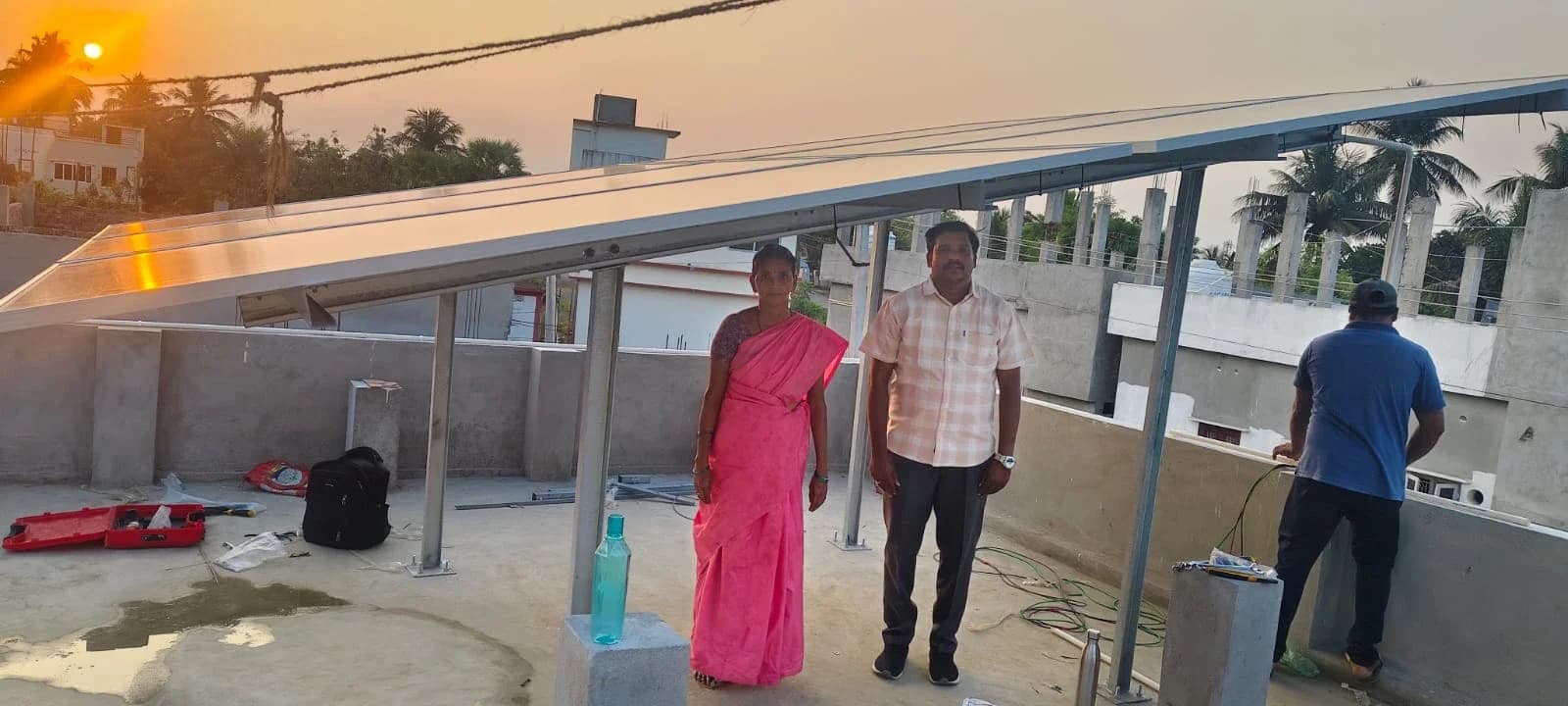 Solar panels on rooftop