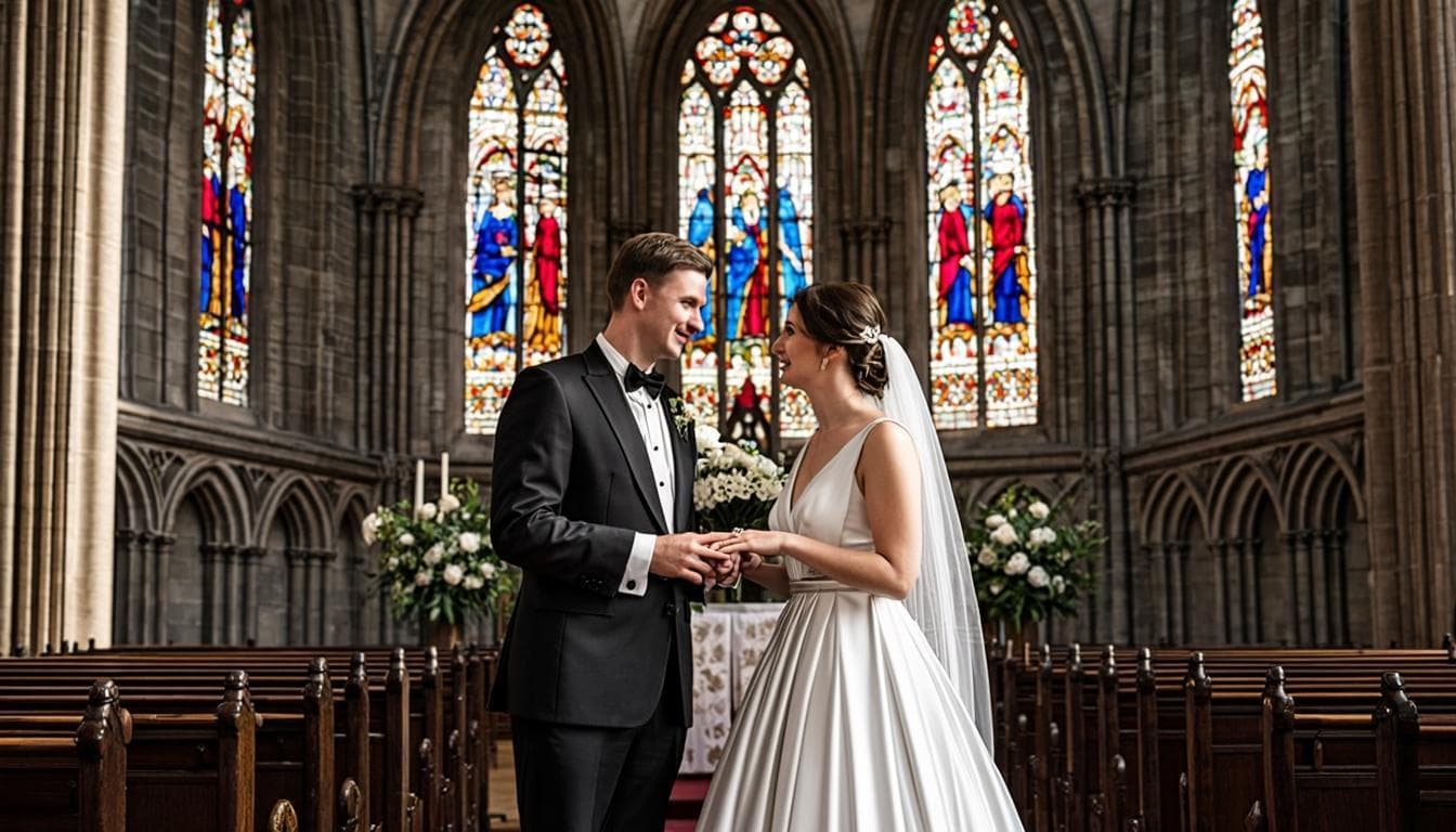Christian wedding ceremony in church